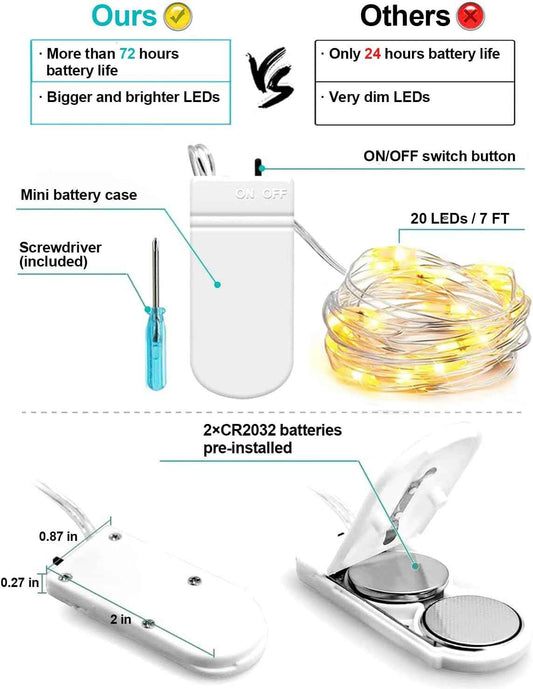 Lumoonos Fairy Lights – Flameless Bedside Lighting Safe for Kids, Pets, and Restless Sleepers