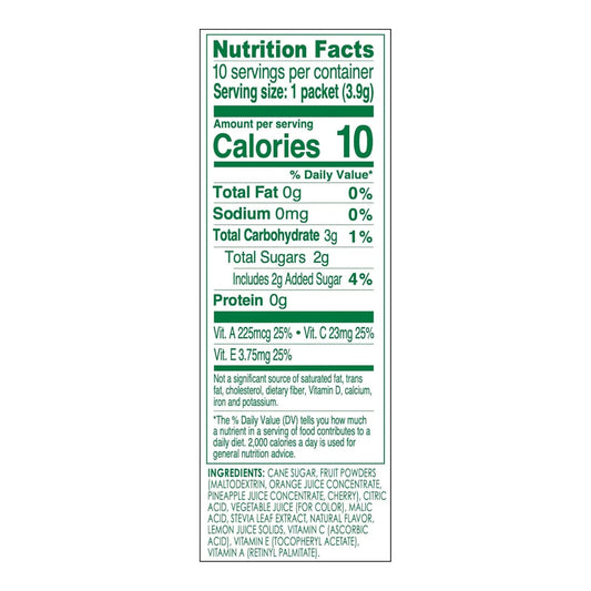 2 grams of sugar per serving sweetened with stevia and a touch of sugar