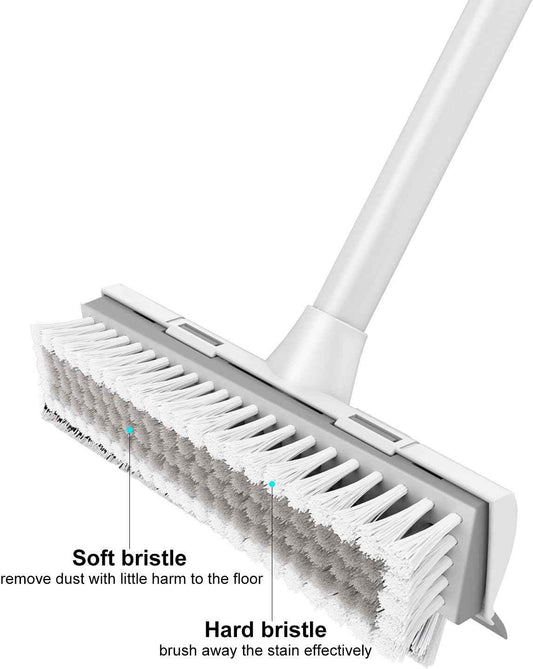 BOOMJOY 2-in-1 Floor Scrub Brush – Single Tool Replaces Multiple Cleaners for an Uncluttered Storage Closet