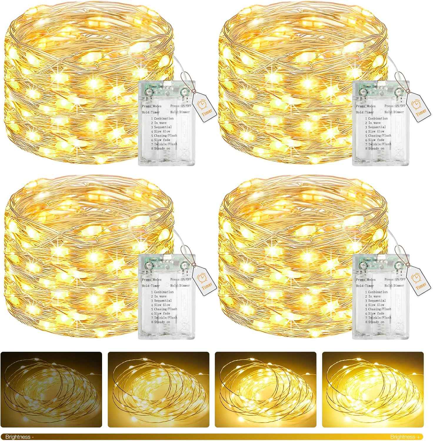 btfarm Fairy Lights – Patio and Balcony Decor with USB or Battery Power, Waterproof Wire