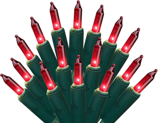 Holiday Pride Red Christmas Lights - Thoughtful Hostess and Housewarming Gift, 100 Count Green Wire String Set