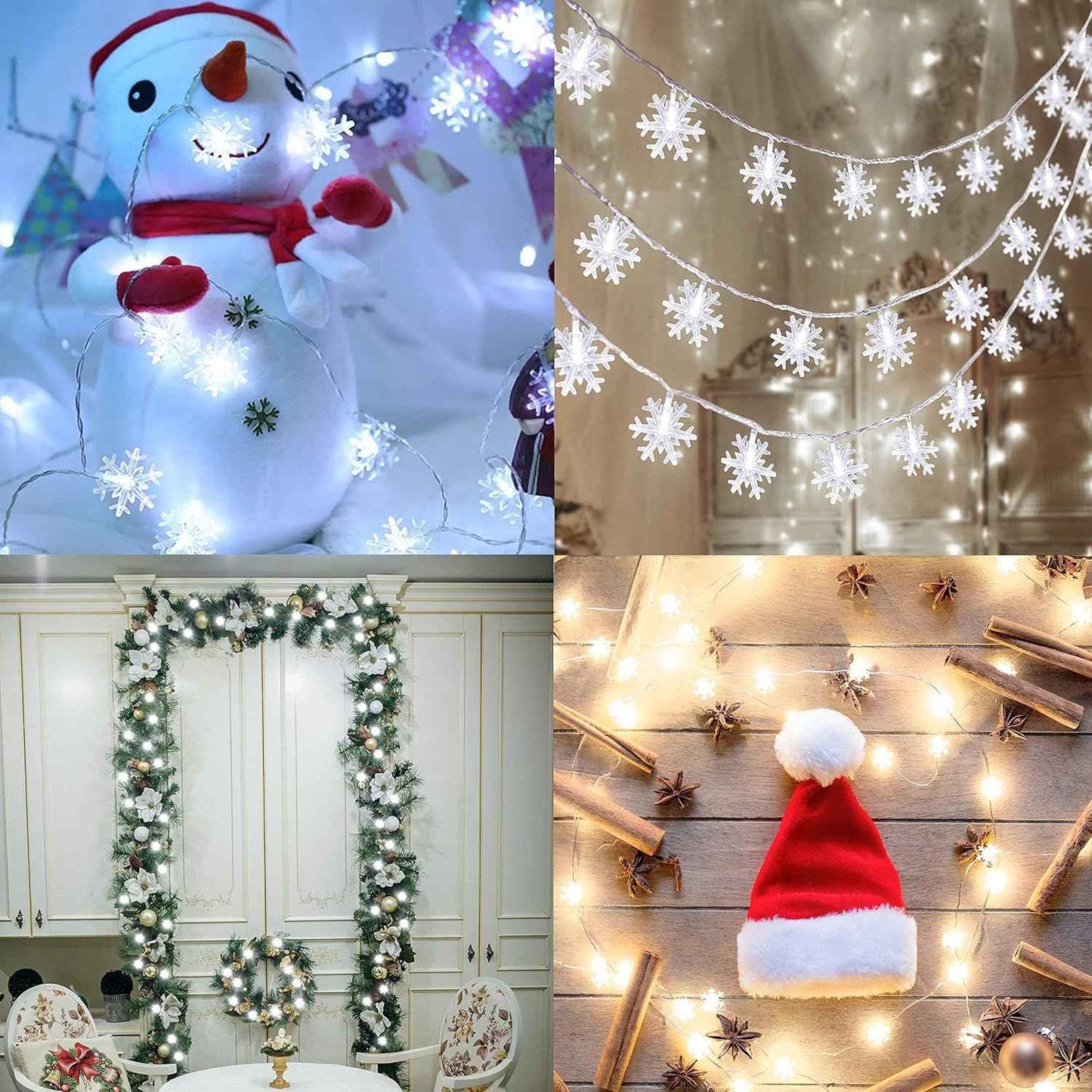 Snowpin Snowflake String Lights – Patio and Garden Railing Decor, Weather Friendly 42.6ft LED Set for Outdoor Evening Ambiance