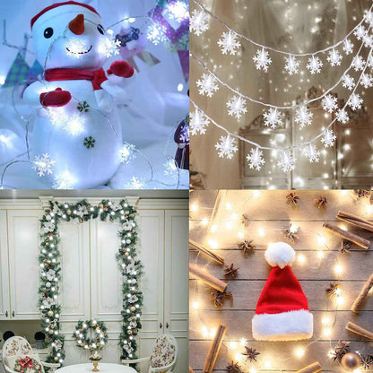Snowpin Snowflake String Lights – Patio and Garden Railing Decor, Weather Friendly 42.6ft LED Set for Outdoor Evening Ambiance