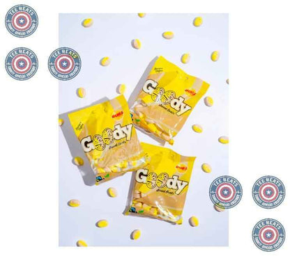 Bubs Goody Sweet Ovals Banana Caramel – Gelatine-Free Kids' Snack Bags for Lunchboxes and Playdates, 2 x 90g