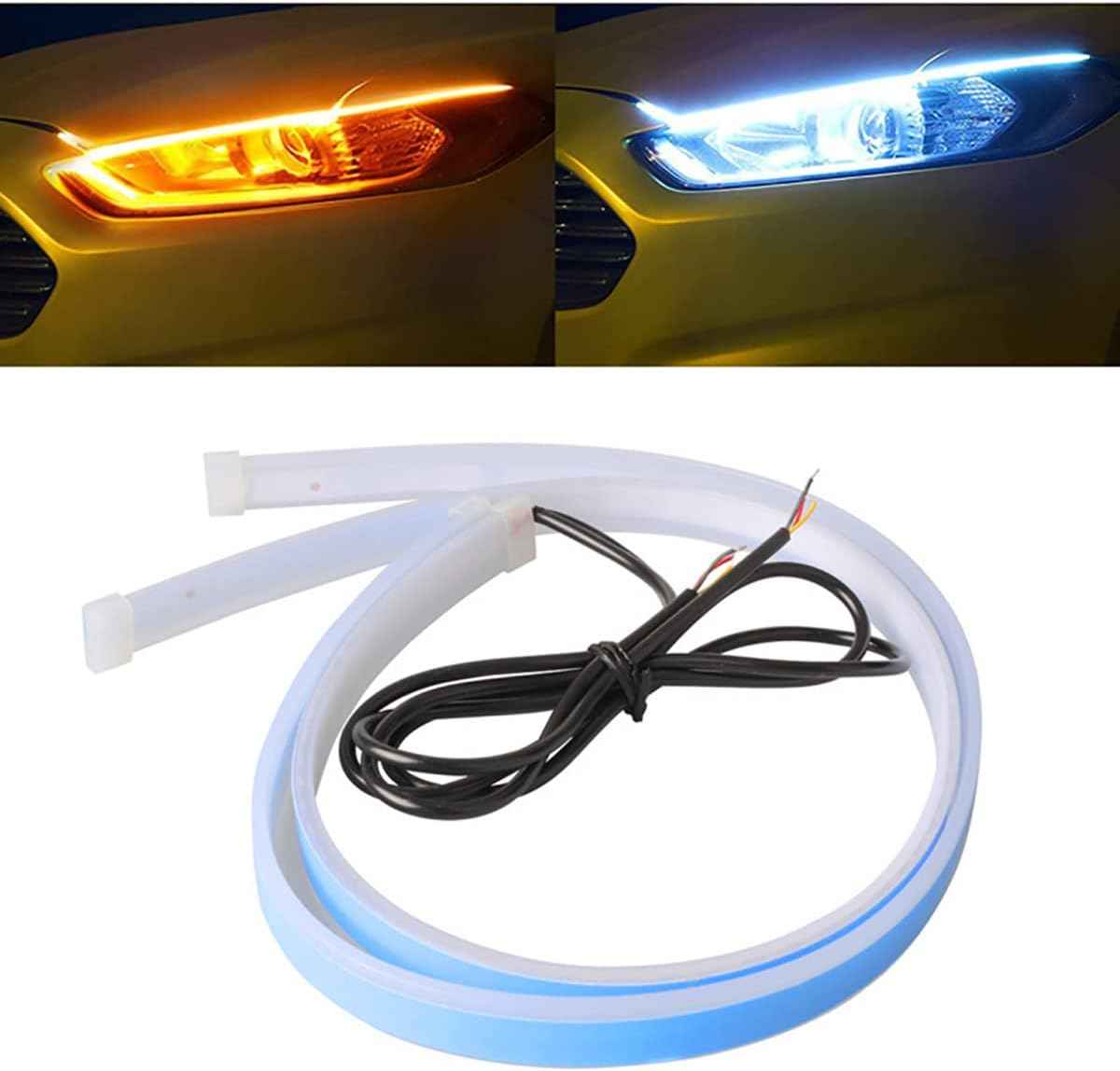 24-Inch Flexible LED Headlight Strips – Weatherproof DRL and Turn Signal Kit for Outdoor Driving Enthusiasts