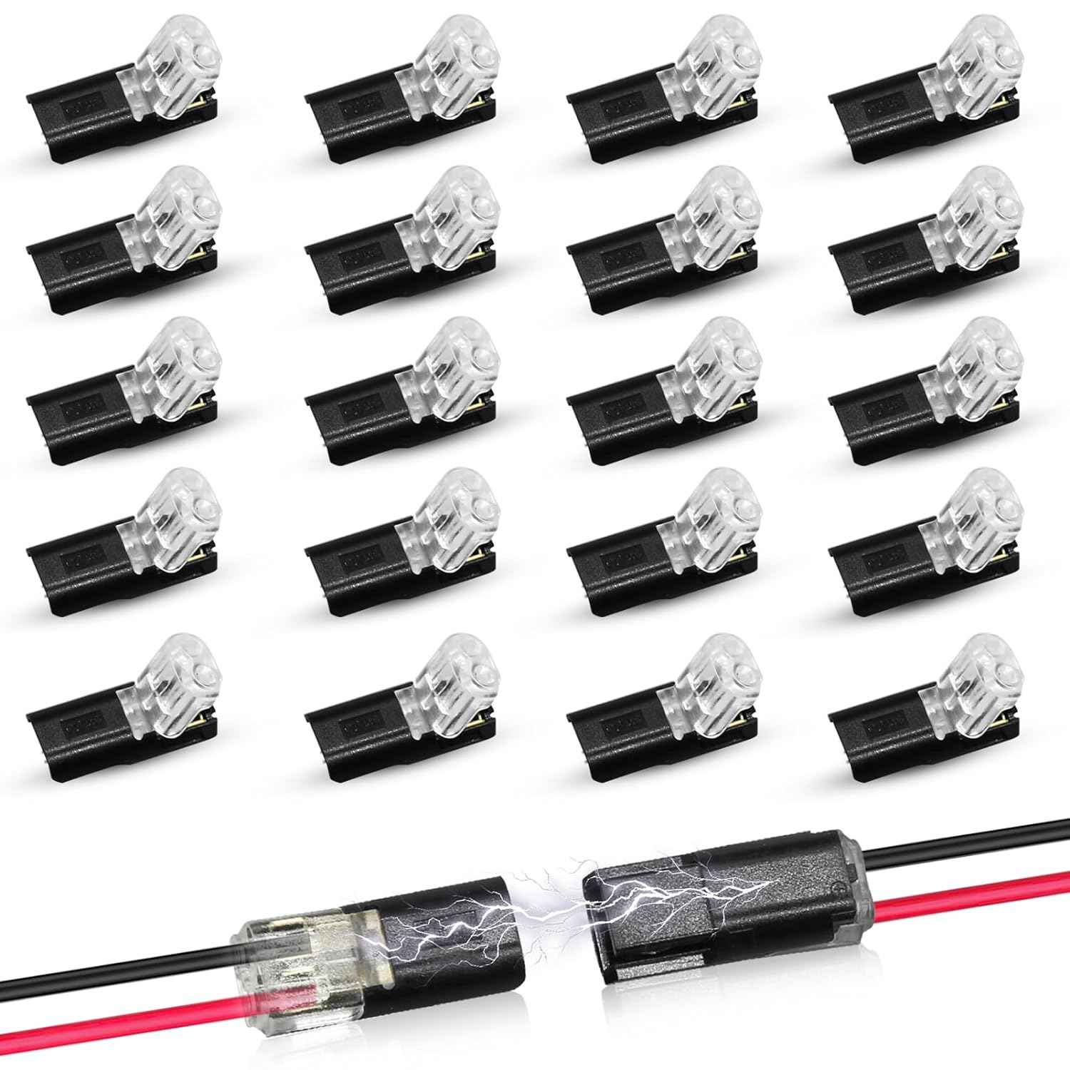 Lumifydeco Quick-Connect LED Strip Connector – Home Office Desk Bias Lighting, Solder-Free 2-Pin Plug
