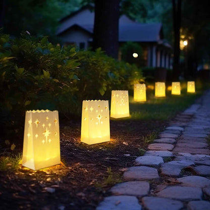 Homemory Star Luminary Bags with LED Tealights – Thoughtful Housewarming Gift for New Homeowners