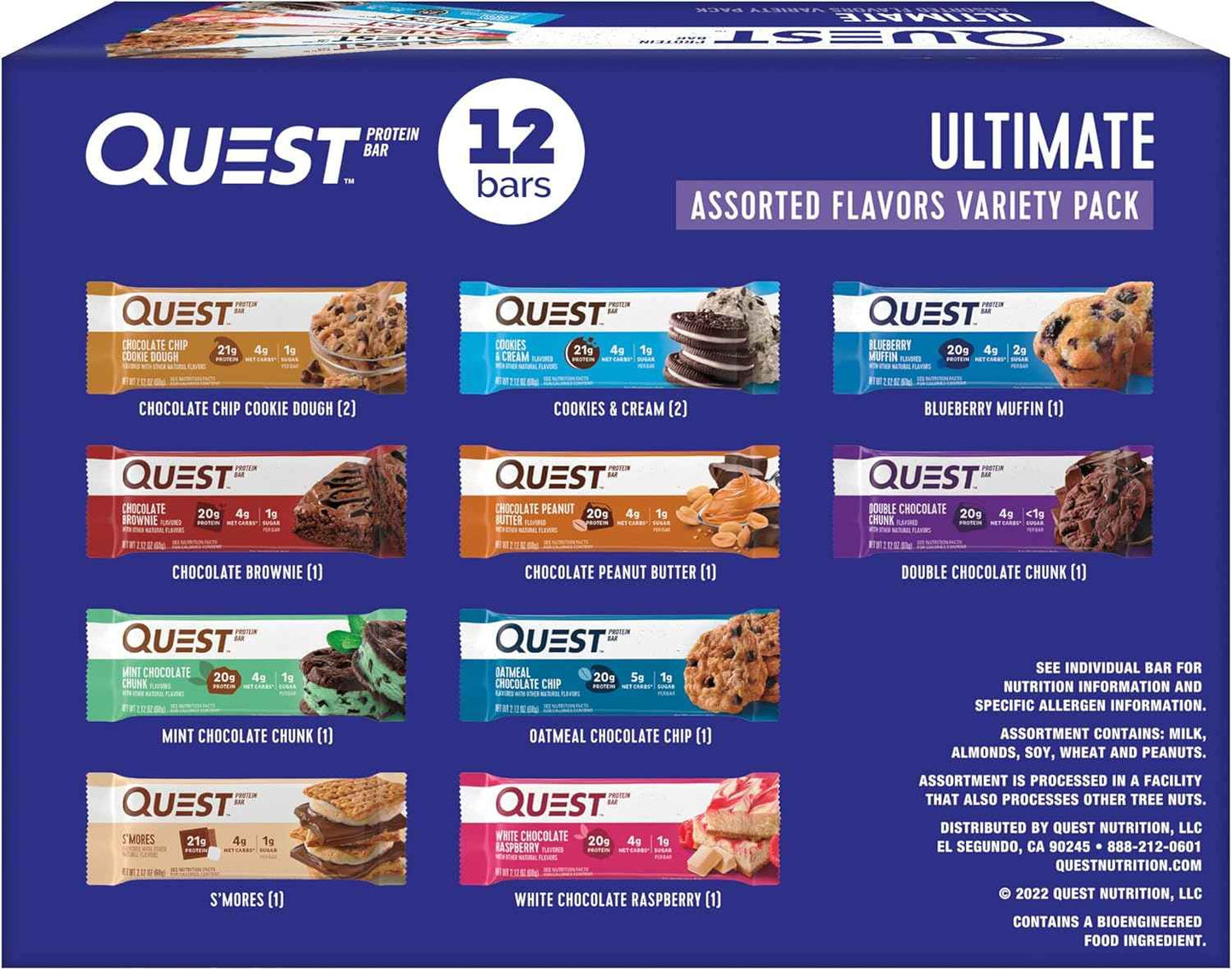 Quest Nutrition Variety Pack Protein Bars — Mindful Keto Snack for Home Wellness Routines, Low-Carb Cravings Support