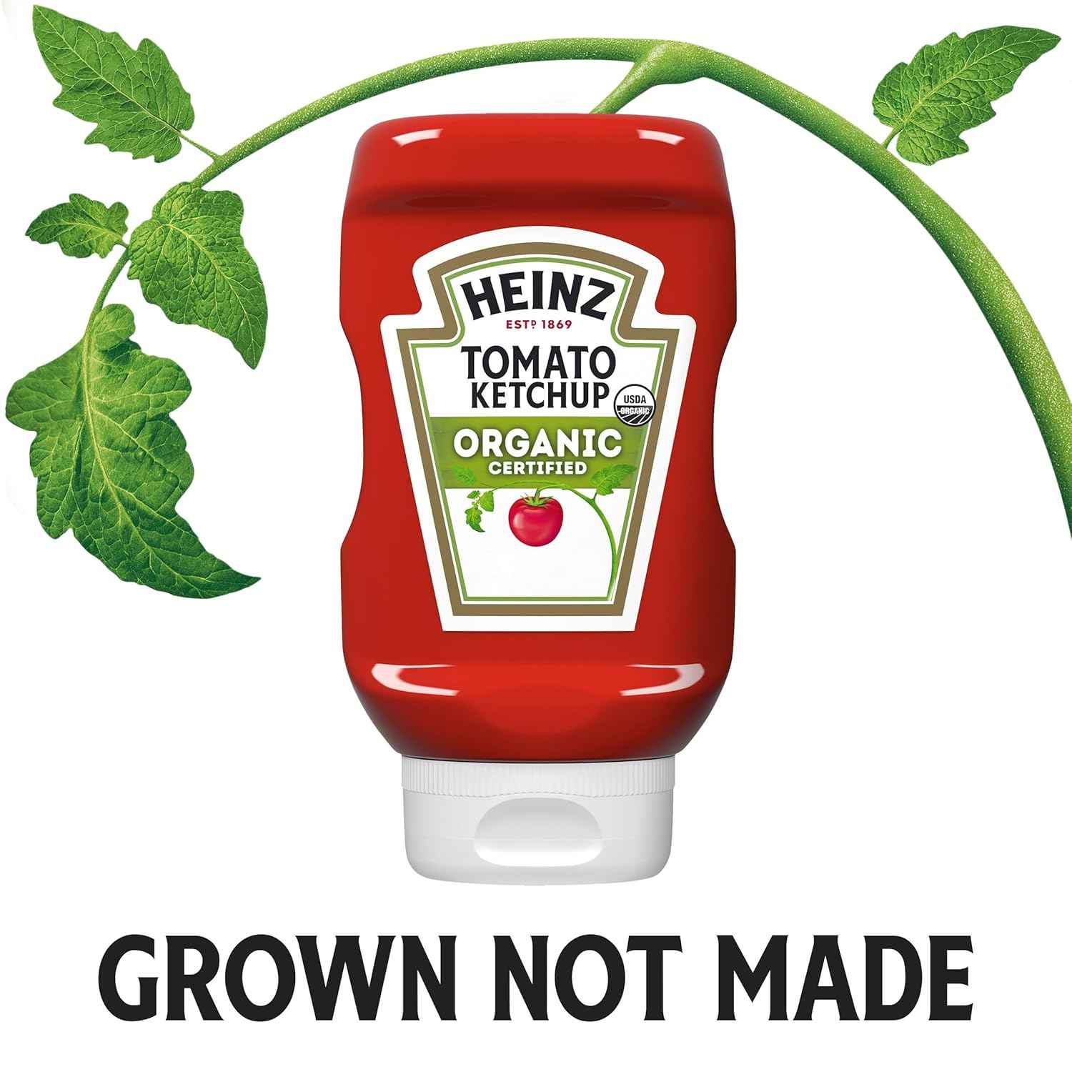 Heinz Organic Ketchup for Mindful Eating, No-GMO Sugar-Sweetened Tomato Sauce for Health-Conscious Households
