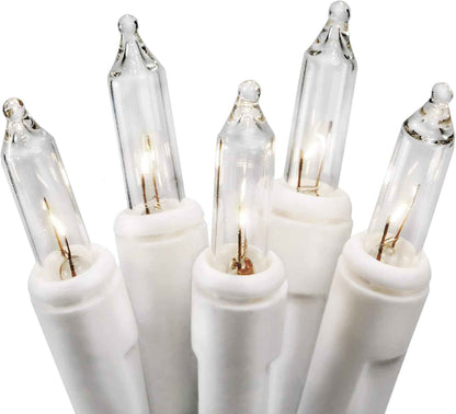612 Vermont White Wire 20-Bulb String Lights with Spare Fuse – Flameless Warm Glow for Bedrooms, Dorm Rooms, and Nursery Shelves