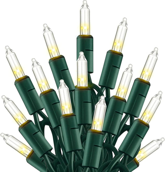 20 ft / 100-bulb incandescent string with 2.25-inch bulb spacing