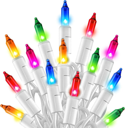 20 ft illuminated length with 100 incandescent mini bulbs at 2.25-inch spacing