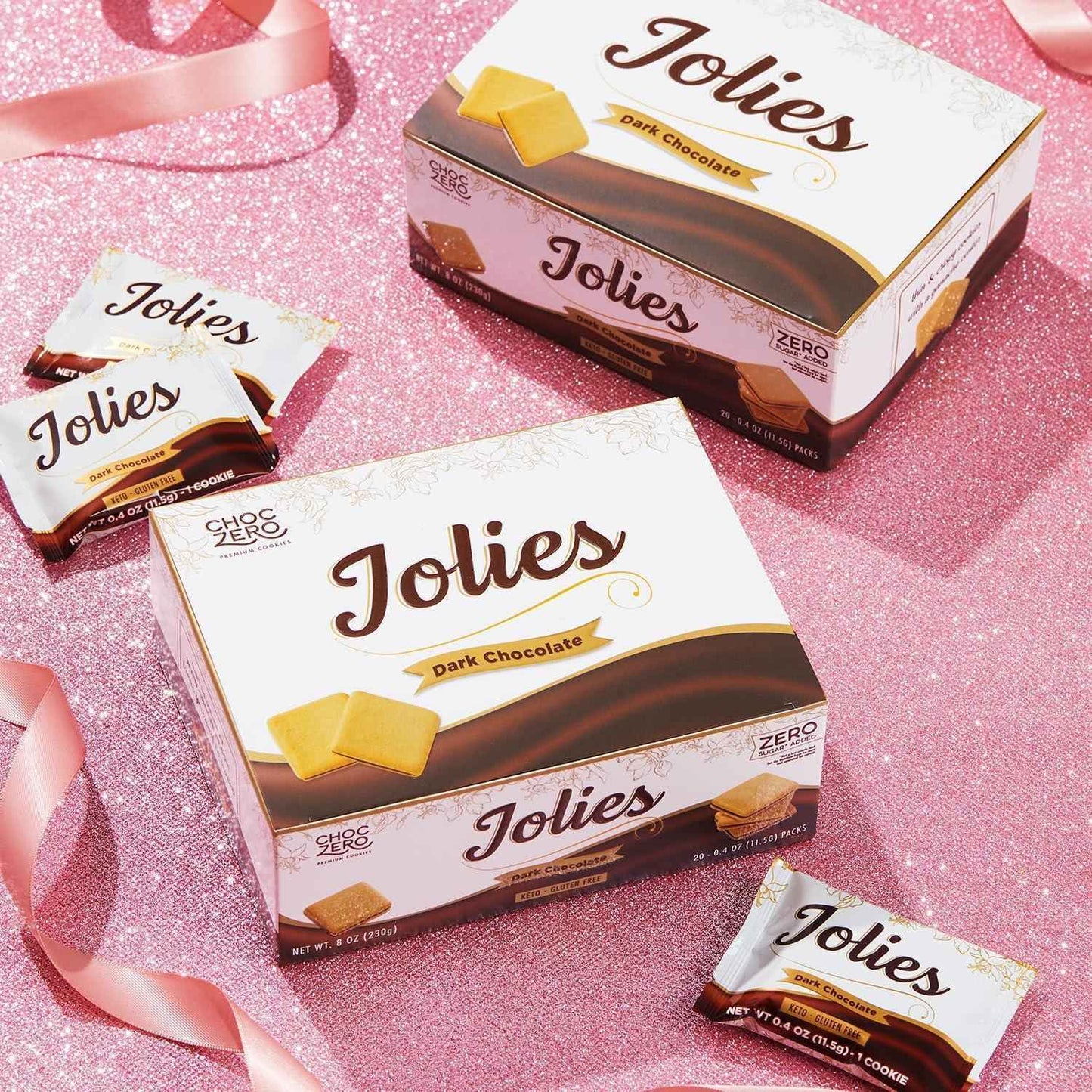ChocZero Dark Chocolate Jolies – Housewarming Hostess Gift for Gluten Free Households, 20 Diabetic Friendly Cookies