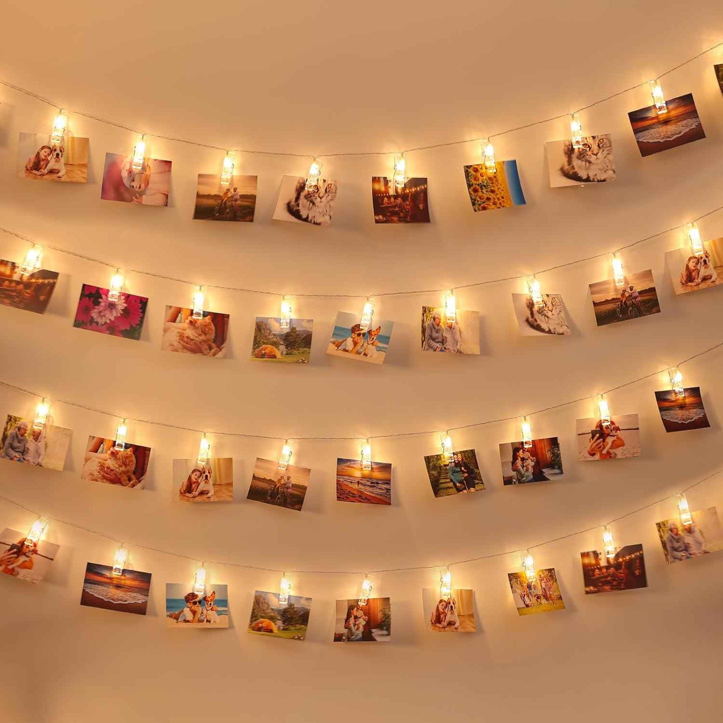 AOSTAR Kids Artwork Display String Lights – Safe LED Photo Clips for Playroom, Battery Operated No Flame