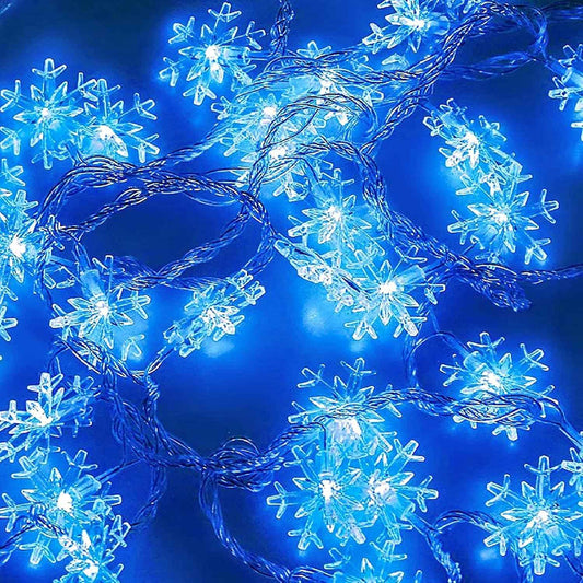 DomeStar Blue Snowflake Lights – Toddler Bedroom Decor and Playroom Glow, Cool to Touch Battery Operated LED