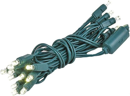 20 mini warm white led bulbs on flexible 22-gauge green wire