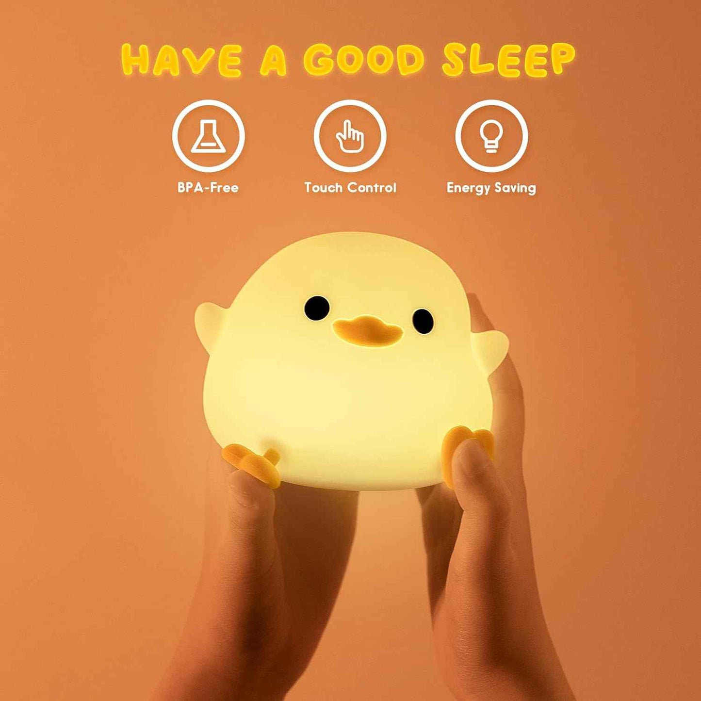 UNEEDE Cute Bean Animal Night Light – Cozy Bedroom Decor Accent with Warm Ambient Glow, Silicone Tabletop Lamp