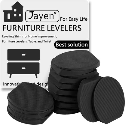 Jayen Rubber Shims – Clean-Looking Furniture Levelers in Matte Black, Stackable Rubber Wedges for an Uncluttered Home