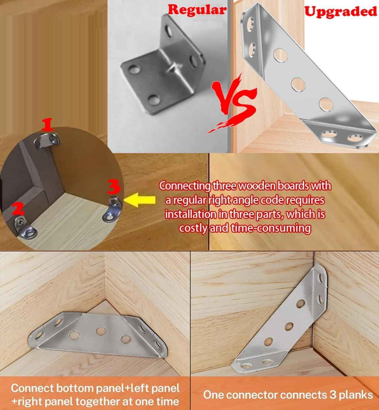 Sleek Furniture Corner Braces for Modern Interiors - 20PCS Polished Stainless Steel L Brackets for Simple Shelving and Streamlined Repairs