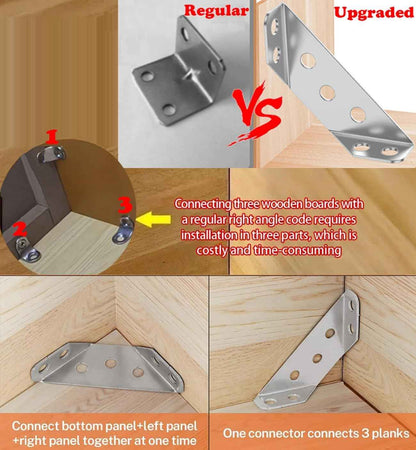 Sleek Furniture Corner Braces for Modern Interiors - 20PCS Polished Stainless Steel L Brackets for Simple Shelving and Streamlined Repairs
