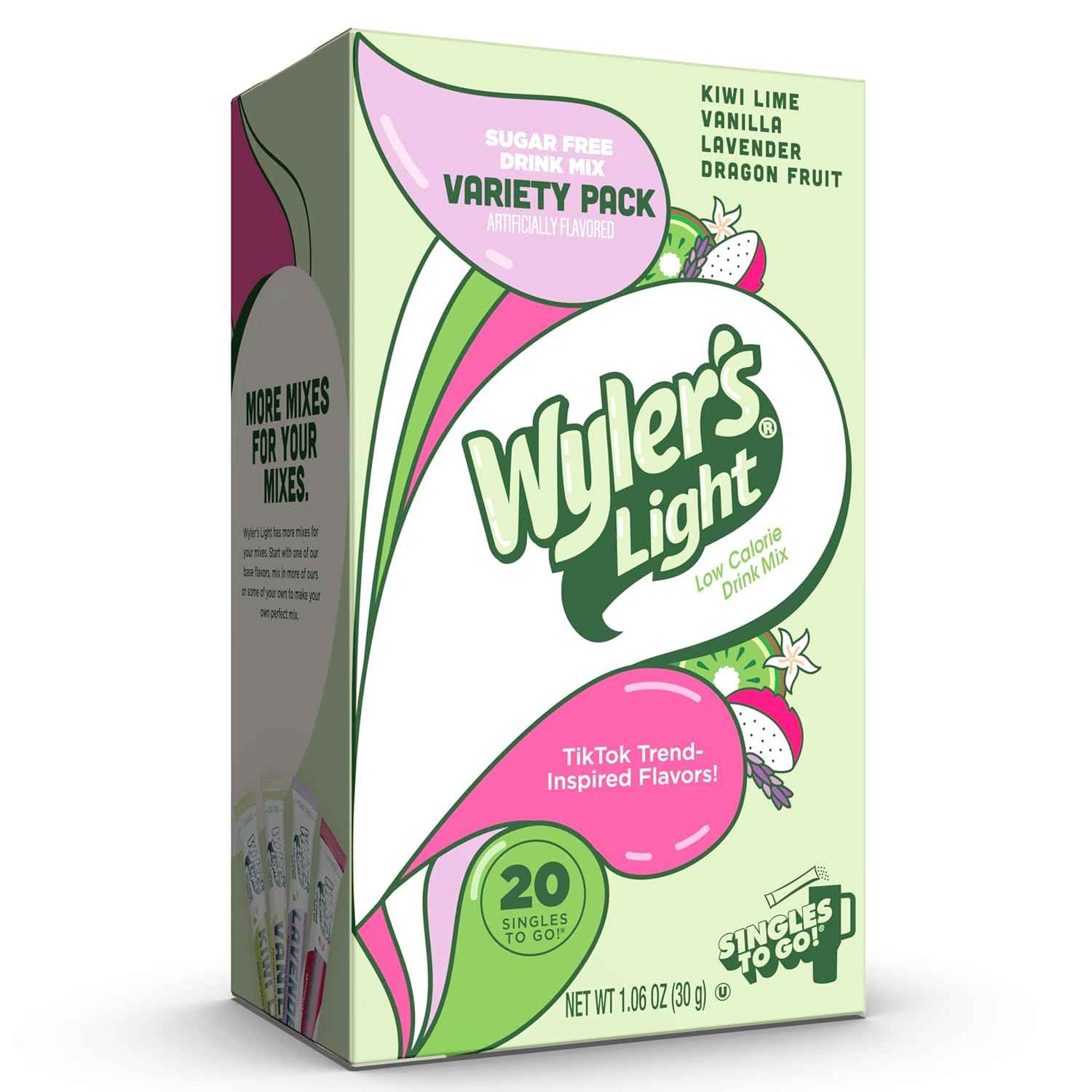 Wyler's Watertok Fun Flavors – Mindful Drinking Mix for Office Desk and Home Kitchen, Sugar-Free Singles
