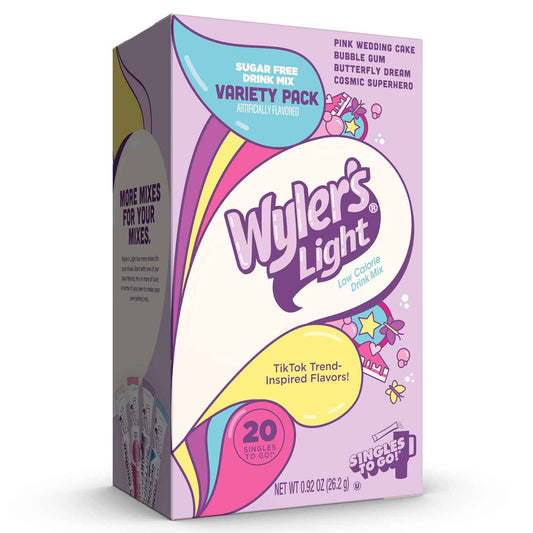 Wyler's Watertok Fun Flavors – Portable Hydration Powder for Road Trips and Carry-On Travel, 20 Count Box