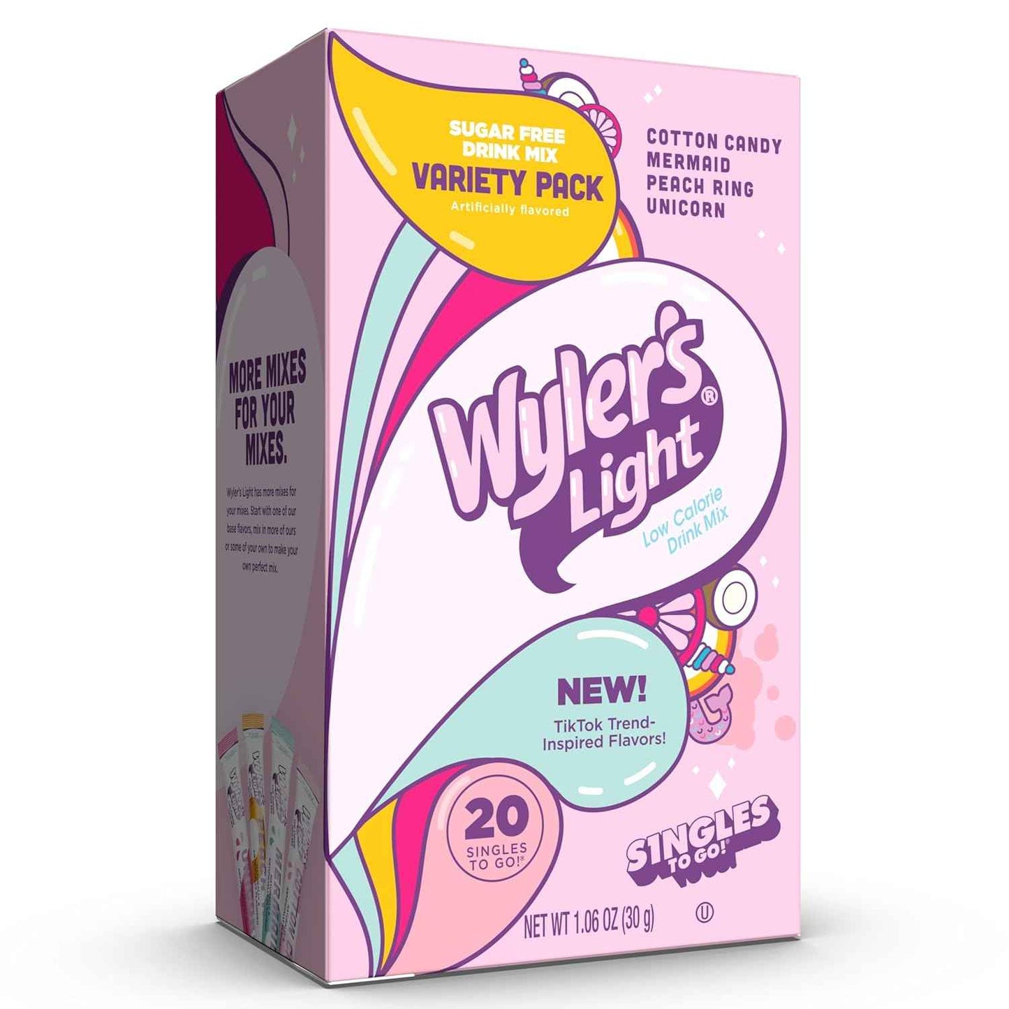 Wyler's Light Singles to Go – Trendy Watertok Flavor Variety Pack Gift for Teens and Gen Z Hydration Lovers