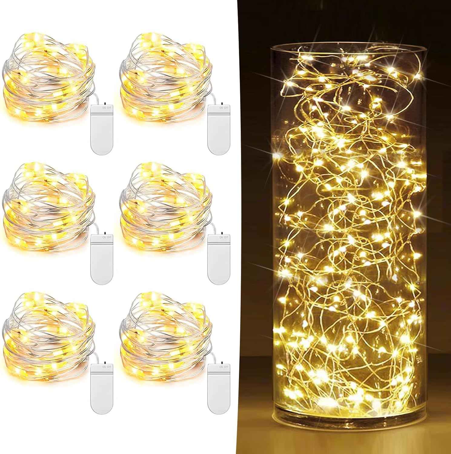 Lumoonos Fairy Lights – Flameless Bedside Lighting Safe for Kids, Pets, and Restless Sleepers