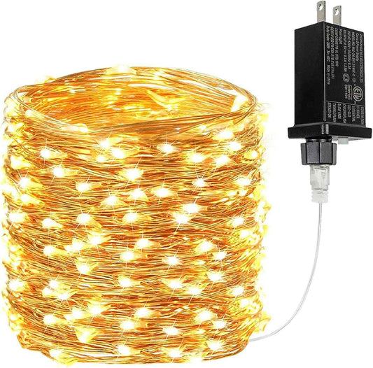 LumiWeave LED Fairy Lights Plug in 66ft – Cuttable Copper Wire String Lights for Bedroom Decor, 8 Modes Warm White Twinkle Lights Living Room Aesthetic