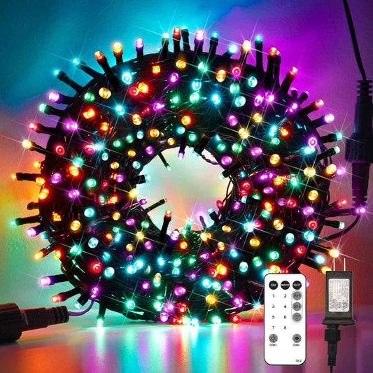 suddus 200 LED Outdoor String Lights – IP44 Waterproof Patio Lights with End-to-End Connectability Up to 396ft
