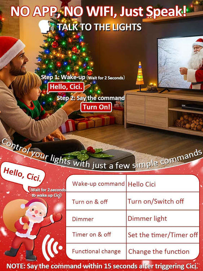 Cici Voice Controlled Christmas Lights – Thoughtful Housewarming Gift for Tech Lovers, No App Required