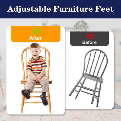 IronFix Furniture Levelers – Family-Safe Anti-Tip Stabilizer for Wobbly Tables and Chairs, Child & Pet Friendly 12 Pack
