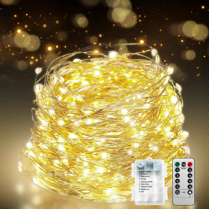 LumBliss Fairy Lights – Patio String Lighting for Outdoor Dining, 67Ft Waterproof Battery Operated LED Lights with Remote