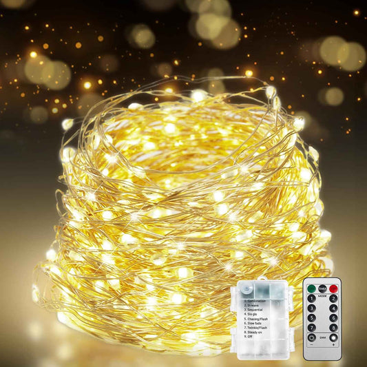 LumBliss Fairy Lights – Patio String Lighting for Outdoor Dining, 67Ft Waterproof Battery Operated LED Lights with Remote
