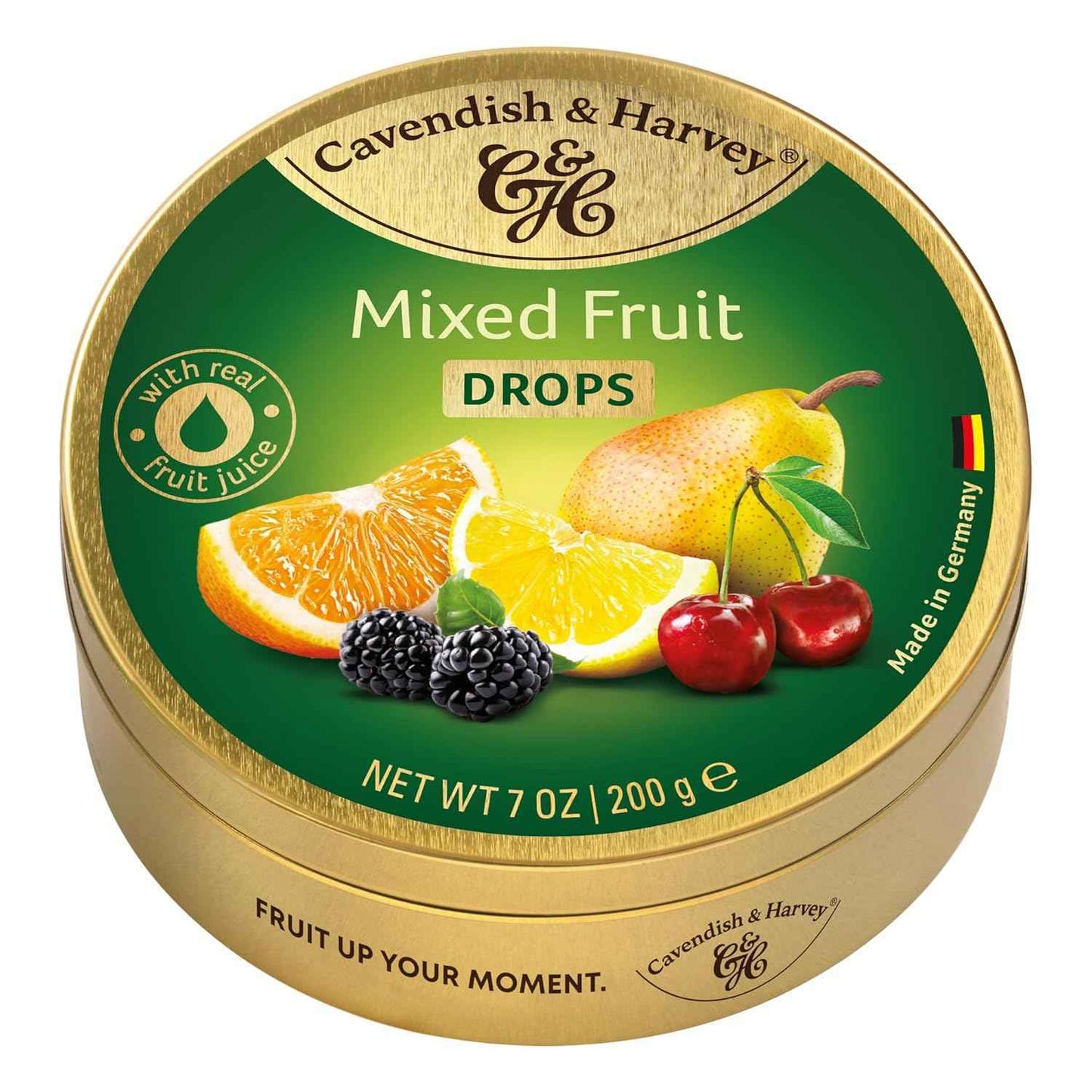 Cavendish & Harvey Real Fruit Juice Hard Candy in Keepsake Tin – Mindful Afternoon Sweet for a Slow Living Ritual