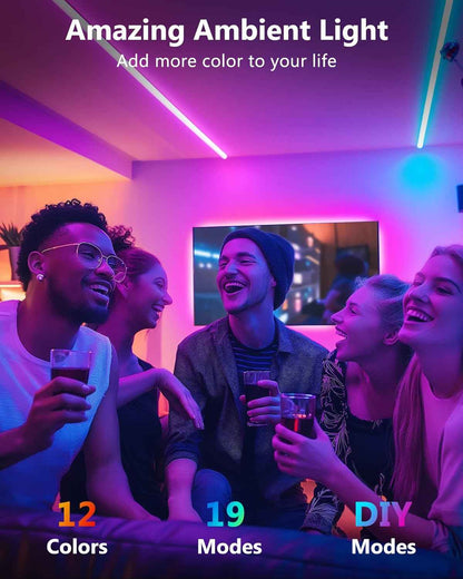 HitLights LED Strip Lights RGB Accent Kit Birthday Gift for Her, Housewarming Present, and Valentine's Day Surprise with RF Remote