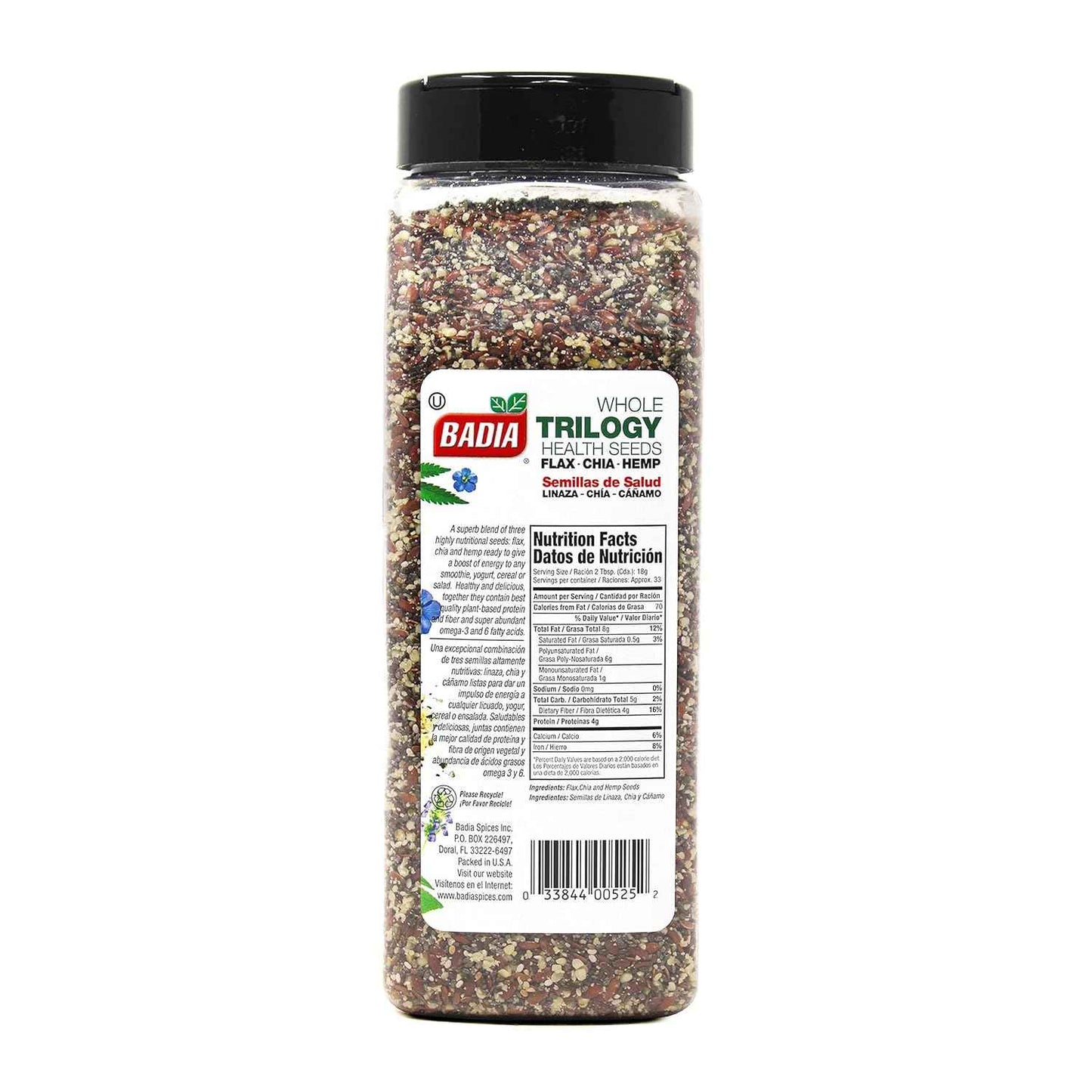Badia Trilogy Seed Blend – Quick Omega-3 Shake Add-In for Busy Morning Routines