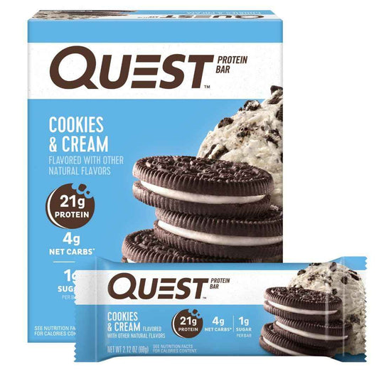 Quest Nutrition Cookies & Cream Protein Bar – Desk Drawer Snack to Power Through Afternoon Slumps