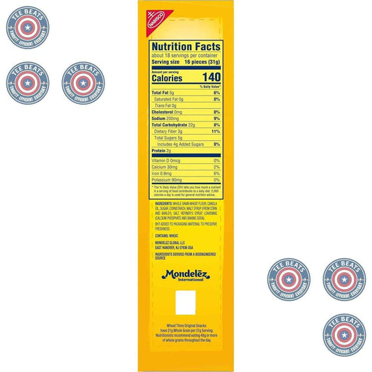 Wheat Thins Original Crackers – Whole Grain Snack for Blood Pressure Conscious Snackers