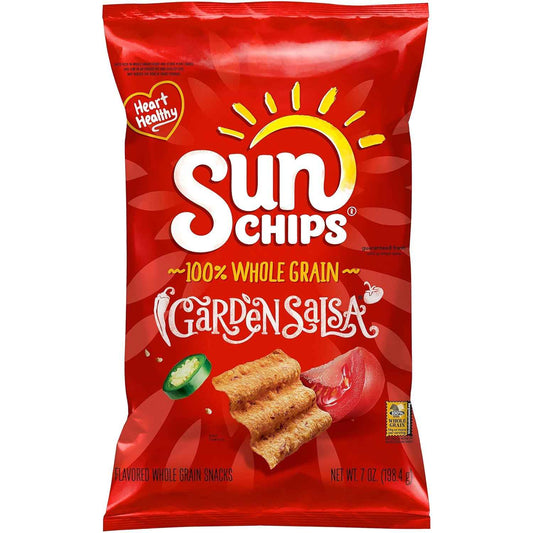 SunChips Garden Salsa Whole Grain Chips, 7 oz – Family-Size Lunchbox Snack for School Days and Playdates