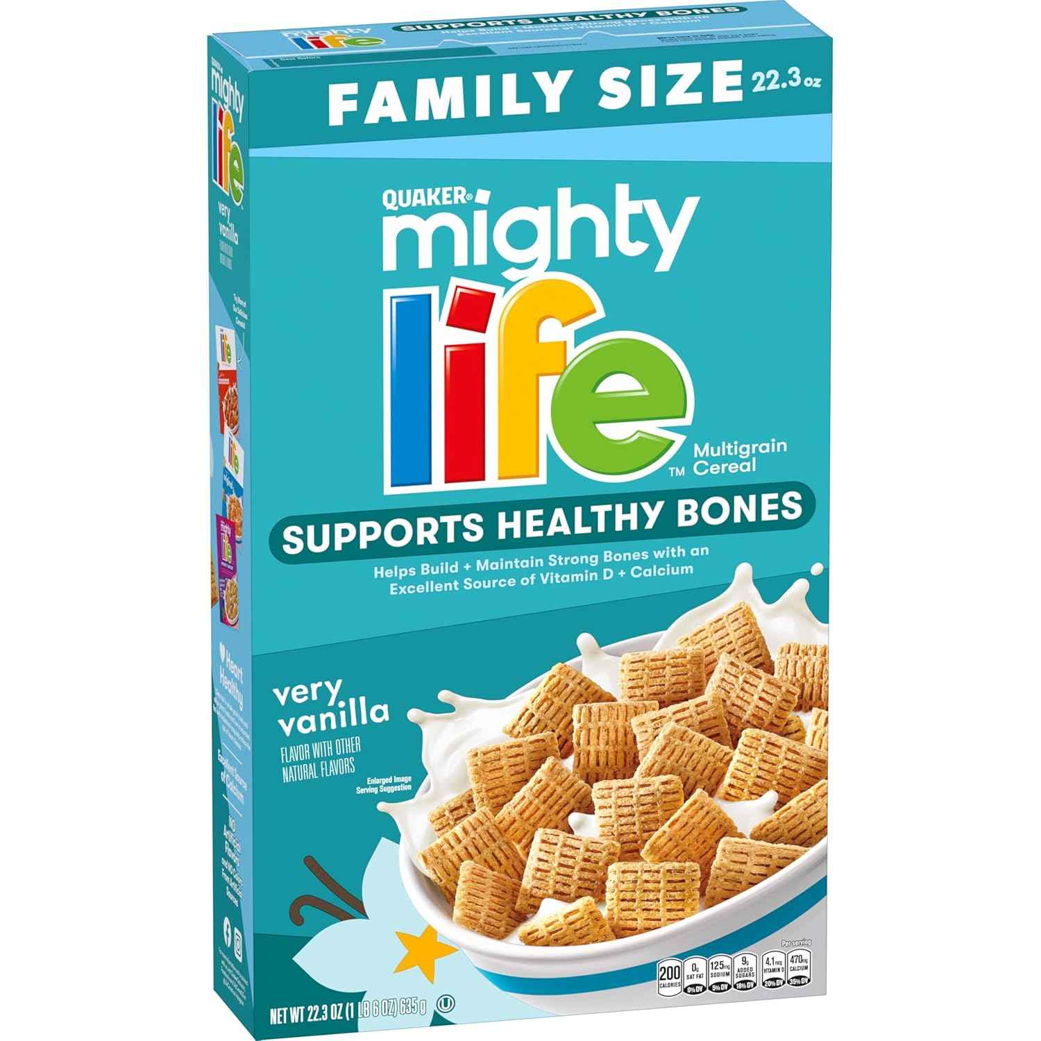 Life Cinnamon Cereal – Kid-approved sweet cinnamon breakfast for picky eaters, lunchbox-ready whole grain squares, 22.3oz