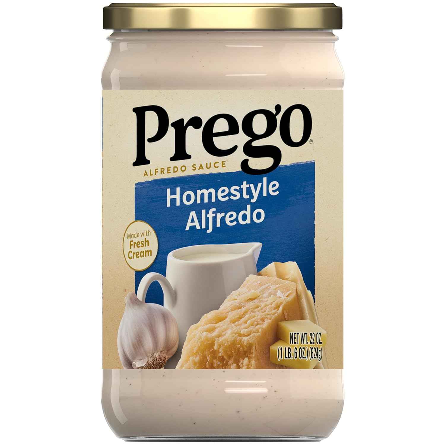 Prego Homestyle Alfredo Pasta Sauce, 22 oz Jar – Kid-Friendly Creamy Sauce for Picky Eater Family Dinners
