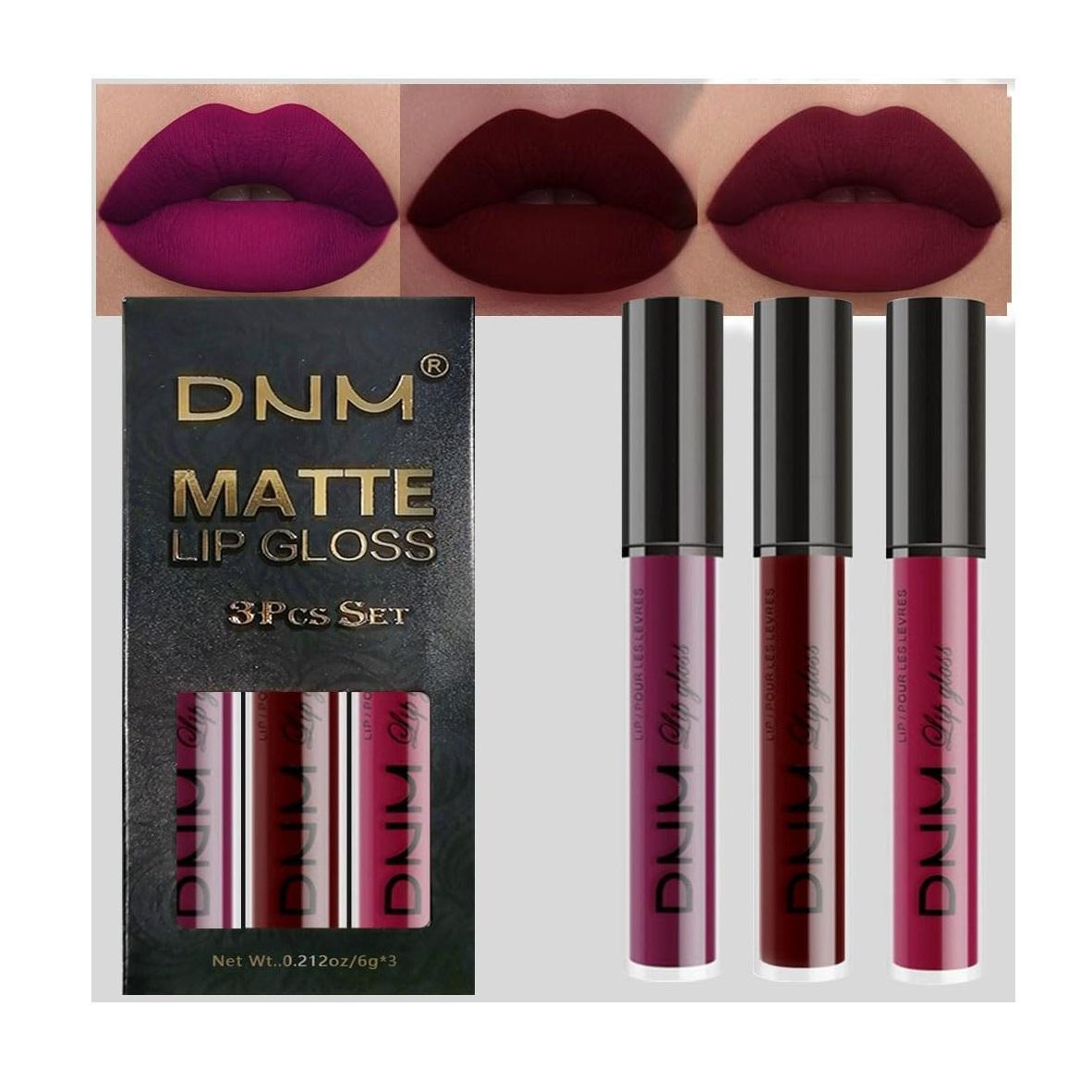 evpct_DNM_3Pcs_Dark_Red_Purple_Plum_Matte_Liquid_Lipstick_Lip_Stain_Sets_for_Women_Matte+Lipstick_Dark_Maroon_Long_Lasting_Permanent_Lipstick_24_hr_Hours_Magic_Lipstick_24_Hours_original_Waterproof_Lipgloss_Makeup_Gentle_Luxury_Cosmetic_Lip_Care_Glossy