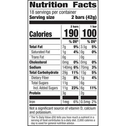 22g of whole grain per serving toward the recommended 48g daily intake