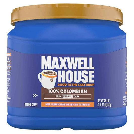 Maxwell House 100% Colombian Medium Roast Ground Coffee 23.1oz – Thoughtful Housewarming Gift for New Homeowners