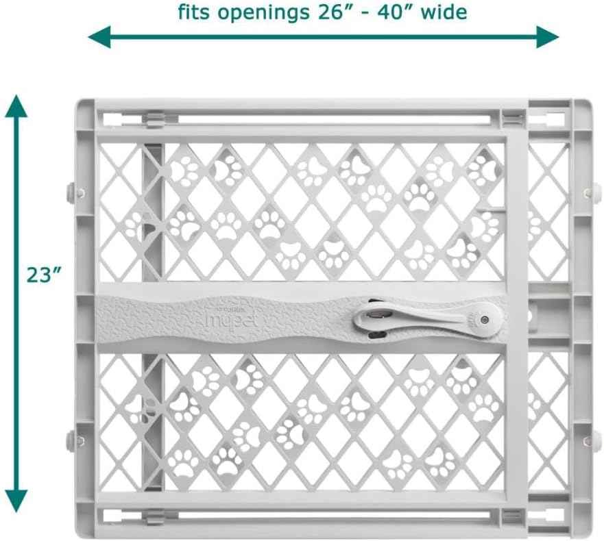 MYPET North States Paws Portable Pet Gate for Doorways - Pressure-Mount No-Drill Barrier for Small Dogs and Puppies