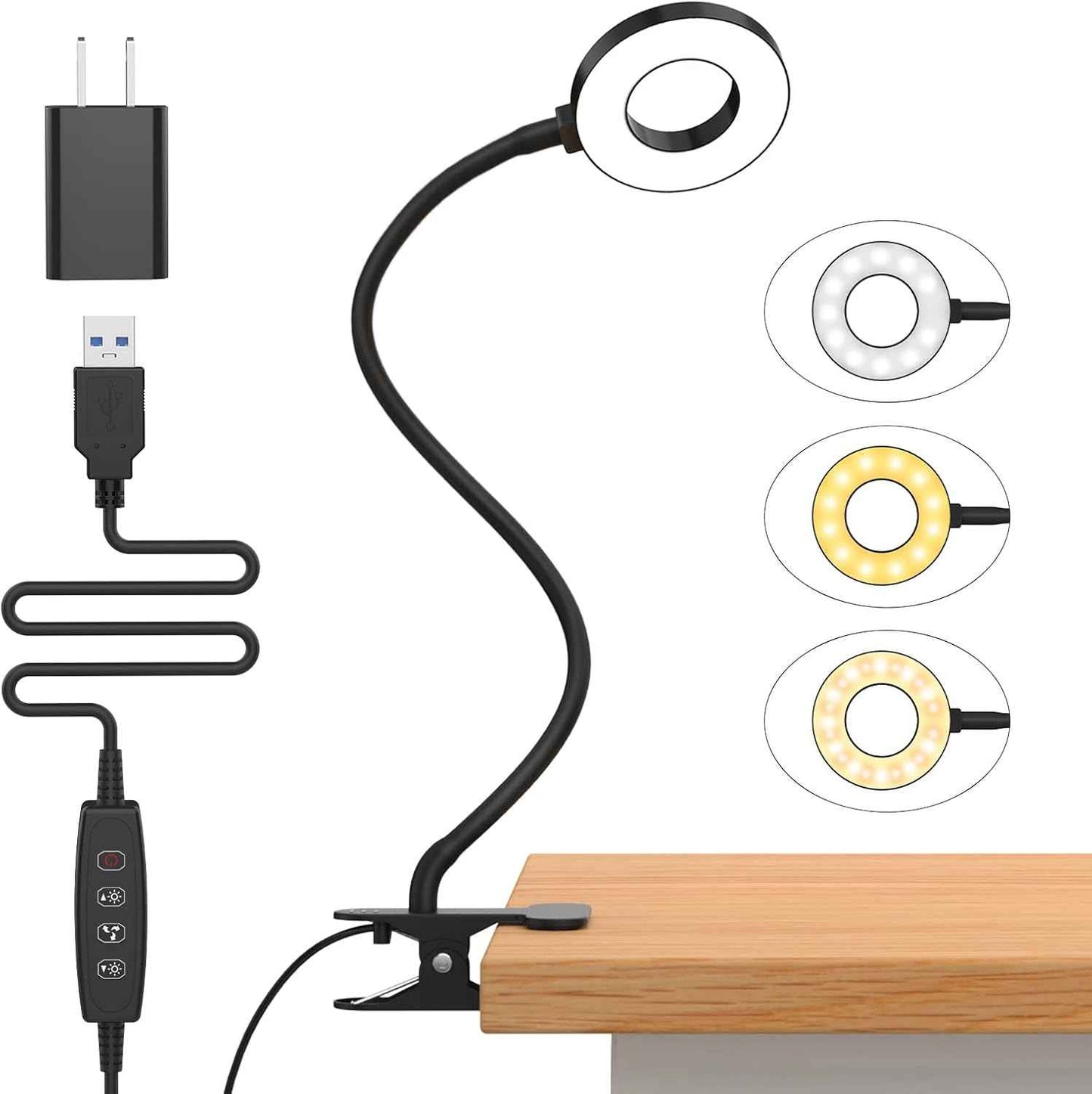 iZELL LED Clamp Desk Lamp for Home Office – 660 Lumen Task Light with 3 Color Modes for Focused Work, Sewing, and Crafting