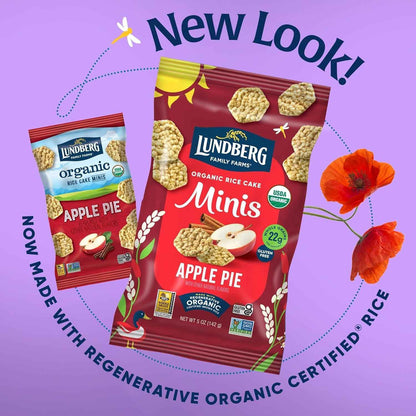 Lundberg Minis Apple Pie Organic Rice Cakes 5 Oz – Clean Pantry Snack for Gluten-Free Wellness Routines