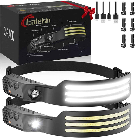 LUMPRO Motion-Sensor Headlamp – Hands-Free LED Light for Power Outages, Roadside Emergencies, and Storm Preparedness Kits