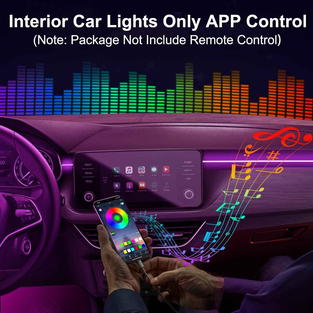 AuroraDrive Interior Car LED Strip Lights APP Control – Aesthetic Cabin Ambiance Lighting for Bedroom on Wheels